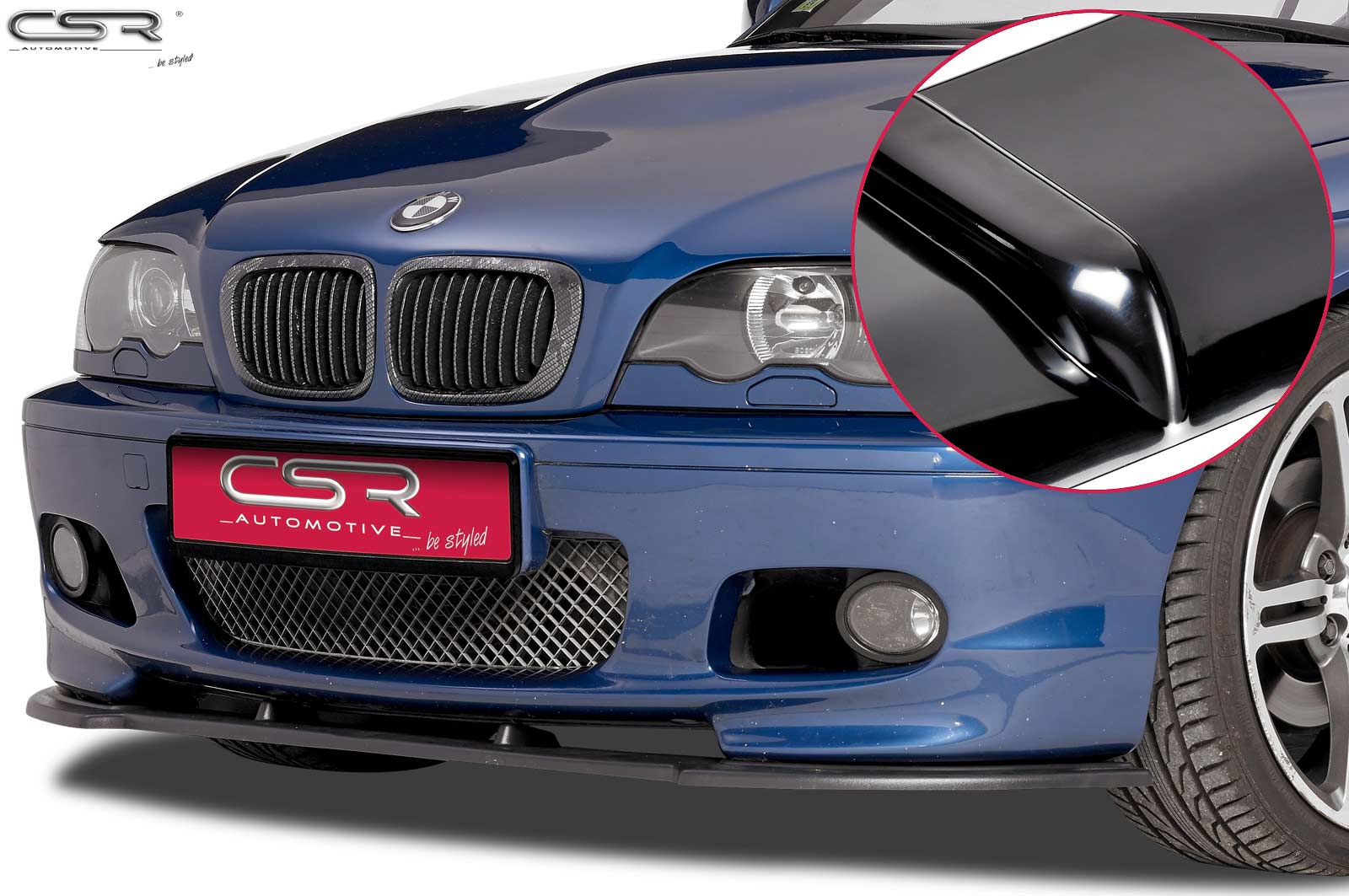 Spoiler Delantero BMW E46 M3 Look M3 CSL Negro Brillo - AGM