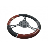 Funda Volante Polipiel Negro-Madera ø44-46