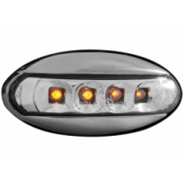 Led-Intermitente Lateral Peugeot 206 _ Carcasa Cromado _ Lente Transparente