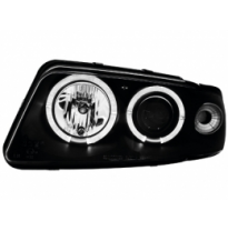 Faros Audi A4 B5 95-98 _ 2 Angel Eyes _ Negros _ Rhd