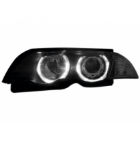 Faros Angel Eyes Bmw E46 4p 98-01 _ 2 Angel Eyes De Luz De Posición _ Negro