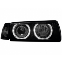 Faros Bmw E36 Sedan 92-99 Angel Eyes _ Negro