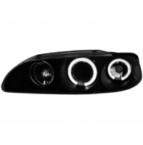 Faros Honda Civic 92-95 4t _ 2 Angel Eyes (Ojos De Ángel) _ Negro