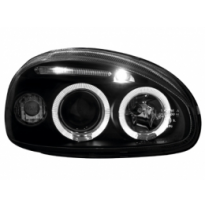 Faros Opel Corsa B 3/5t _ 2 Angel Eyes (Ojos De Ángel) _ Negro