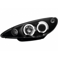 Faros Peugeot 206 99-02 _ 2 Angel Eyes (Ojos De Ángel) _ Negro