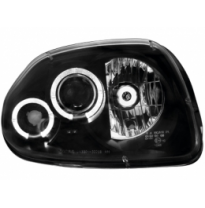 Faros Renault Clio Ii 98-01 _ 2 Angel Eyes De Luz De Posición _ Negro