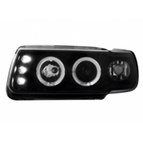 Faros Vw Polo 6n 95-98 _ 2 Angel Eyes _ Negro