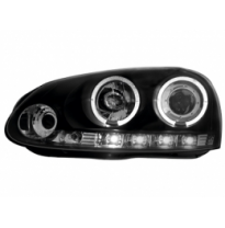 Faros Vw Golf V _ 2 Angel Eyes (Ojos De Ángel) _ Negro