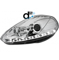 Faros Luz Diurna Fiat Punto Evo 09+_Drl_Cromado Homologacion R87