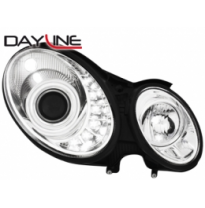 Faros Luz Diurna Mercedes B. W211 02-06 _ Para Xenon Original _ Cromado