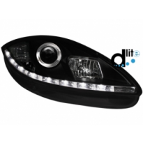 Faros Luz Diurna Seat Leon 1p  Homologacion R87 _ Negro