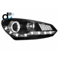 Faros Luz Diurna Vw Golf Vi 08+ _ Homologacion R87 _ Negro