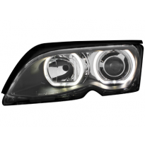 Faros Bmw E46 Lim. 01-04 _ 2 Angel Eyes Negro