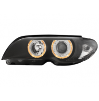 Faros Bmw E46 Coupé 03-06 _ 2 Angel Eyes _Xenon_ Negros