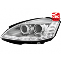 Faros Luz Diurna Mercedes Benz W221 S-Klasse 06-08_Xenon_Cromados