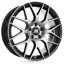 LLANTA ALUMINIO RACER DRIFTER NEGRO BRILLANTECARA PULIDA 7,5 x 17 Et:35  5 x 112 66,5