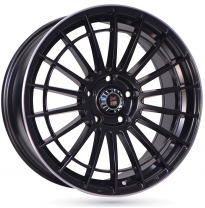 LLANTA ALUMINIO 24H DU MANS MULSANNE NEGRO SATINADO BORDE PULIDO 7,5 x 17 Et:25  4 x 108 65,1