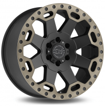 LLANTA ALUMINIO BLACK RHINO WARLORD NEGRO MATE BORDE TITANIO 8 x 17 Et:30  5 x 127 71,6