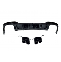 Difusor Trasero Audi A4 2020+ Look RS4 Black Plástico ABS