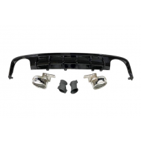 Difusor Trasero Audi A6 / A6 Avant C8 19-21 Look RS6 Negro brillante Plástico ABS