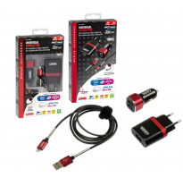 Kit Universal 3 En 1 Apple 8 Pin/Micro Usb Carga Rapida 12/24v 230v