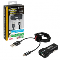 Kit Universal 2 En 1 Usb Y Micro Usb Carga Ultra Rapida 3000 Ma 12/24v