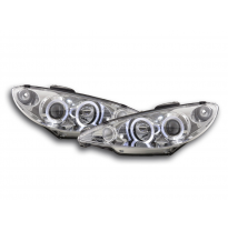 Faros Angel Eyes Peugeot 206 S16 99- 02-05 Cromado