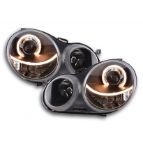 Faros Angel Eyes Vw Polo 9n 01-05 Negro