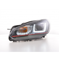 Faros Luz Diurna Vw Golf 6 08-12 Negro Gti-Look