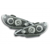 Faros Angel Eyes Peugeot 206 S16 99- 02-05 Negro