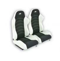 Juego Asientos Deportivos Vancouver Blanco/Negro Fk Automotive
