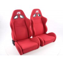 Juego Asientos Deportivos Sport Tela Roja / Fk Automotive