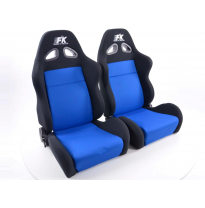 Juego Asientos Deportivos Sport Tela Negro/Azul Fk Automotive