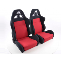 Juego Asientos Deportivos Sport Tela Negro/Rojo / Fk Automotive