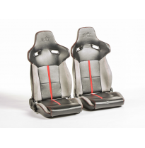 Asientos Deportivos Berlin Cuero Artificial Negro/Gris Fk Automotive