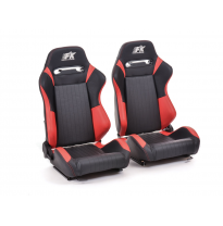Asientos Deportivos Frankfurt De Cuero Artificial Negro/Rojo Fk Automotive