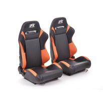 Asientos Deportivos Frankfurt Cuero Artificial Negro/Naranja Fk Automotive