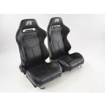 Juego Asientos Deportivos Atlanta Cuero Artificial Negro Fk Automotive