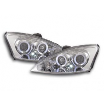 Faros Delanteros Set Angel Eyes Ford Focus  98-01 Cromado Fk Automotive