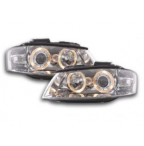 Faros Delanteros Angel Eyes Set  Audi A3 Modelo 8p  03-07 Cromado Fk Automotive