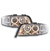 Faros Delanteros Angel Eyes Set  Audi A6 Modelo 4b  01-04 Cromado Fk Automotive
