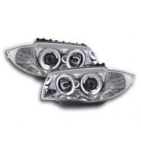 Faros Delanteros Set Angel Eyes Bmw Serie 1 Modelo E87/E81  04- Cromado Fk Automotive