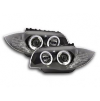 Faros Delanteros Set Angel Eyes Bmw Serie 1 Modelo E87/E81  04- Negro Fk Automotive