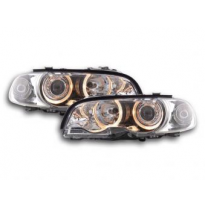 Faros Delanteros Angel Eyes Set  Bmw Serie 3 Coupe Modelo E46  98-01 Cromado Fk Automotive