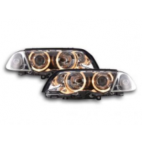 Faros Delanteros Angel Eyes Set  Bmw Serie 3 Sedan Modelo E46  98-01 Cromado Fk Automotive