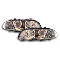 Faros Delanteros Angel Eyes Set  Bmw Serie 3 Sedan Modelo E46  98-01 Cromado Fk Automotive