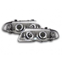 Faros Delanteros Set Angel Eyes Bmw Serie 3 Sedan Modelo E46  98-01 Cromado Fk Automotive