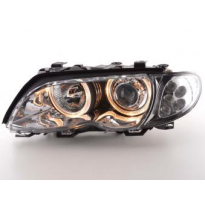 Faros Delanteros Angel Eyes Set  Bmw Serie 3 E46 Sedan  01-05, Cromado Fk Automotive