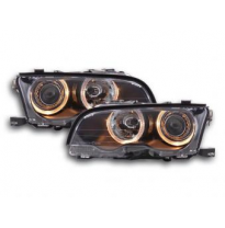 Faros Delanteros Angel Eyes Set  Bmw Serie 3 Coupe Modelo E46  01-03 Negro Fk Automotive