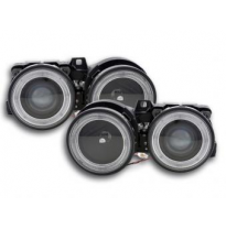 Faros Delanteros Angel Eyes Set Bmw Serie 3 E30, Negro Fk Automotive